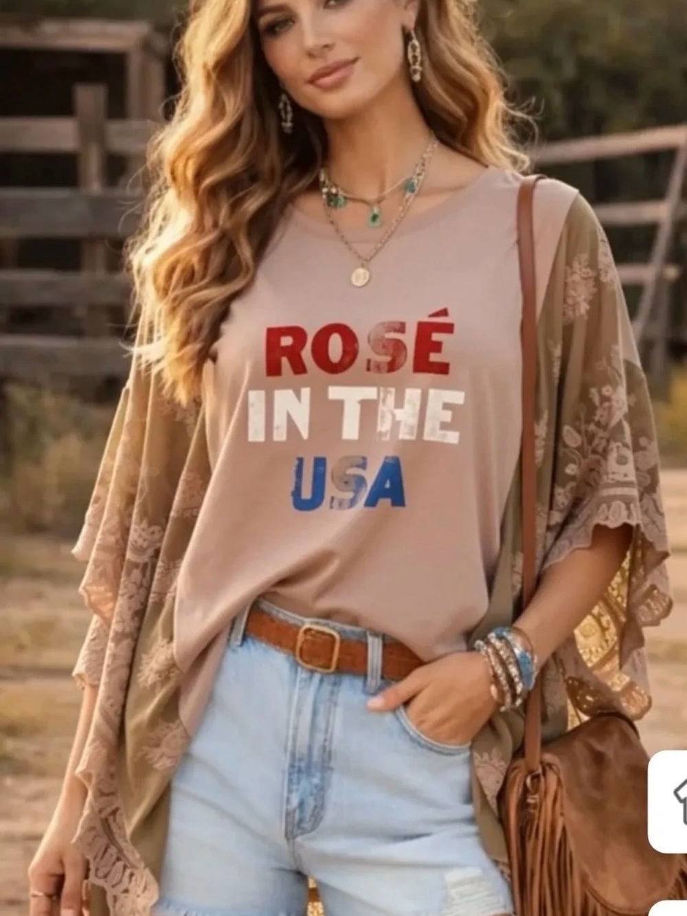 ROSE IN THE USA AMERICAN upcycled LACE tunic top os S M L XL 1x 2x 3x
